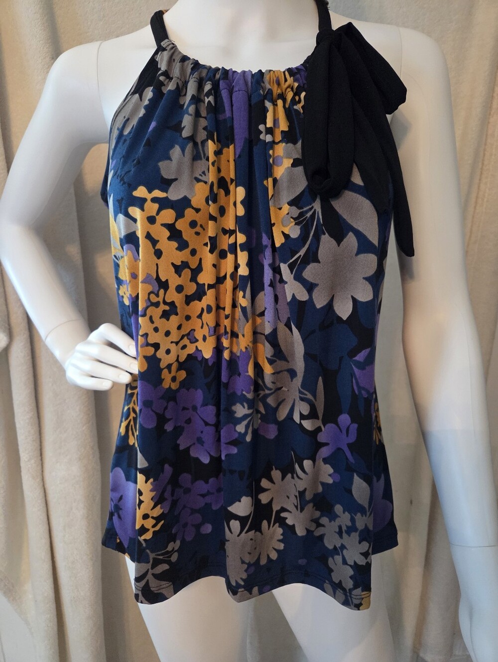 Fenn Wright Manson Floral Halter Camisole - Purple, Navy & Yellow